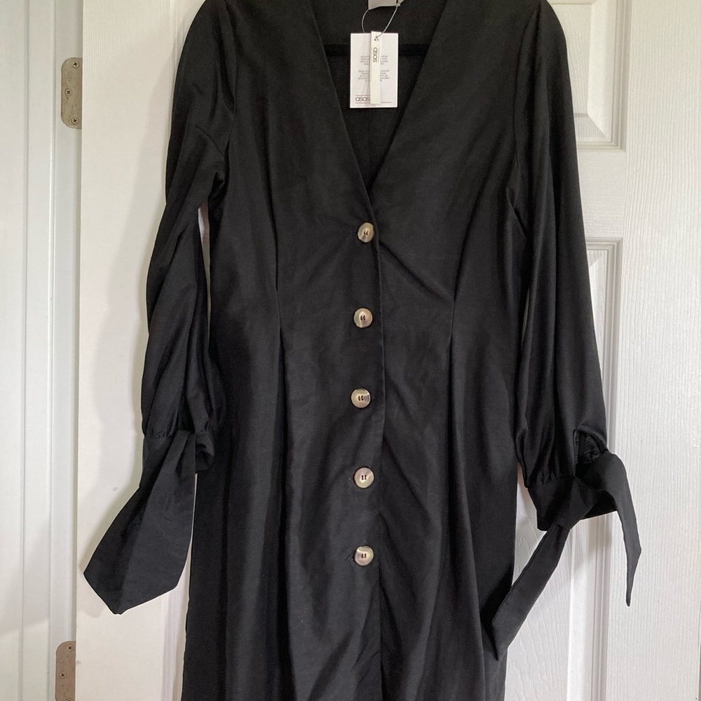 ASOS Black Mini Dress w/ Button Front